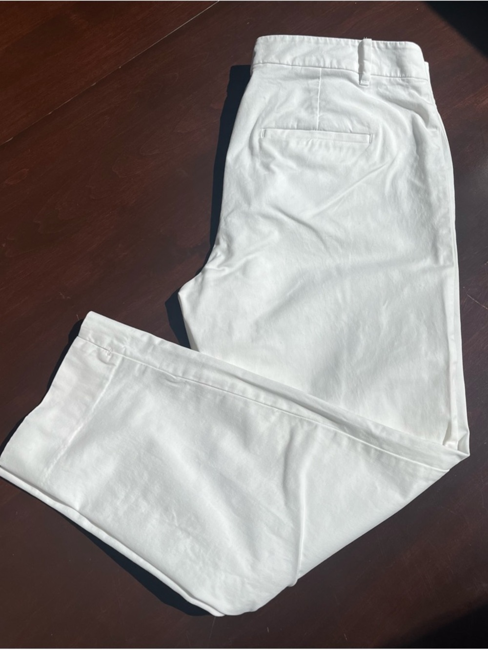 Ann Taylor White Cotton Chino Pants